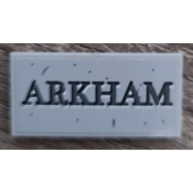 light bluish gray tile 2 x 4 with arkham and stone pattern sticker - set 70912