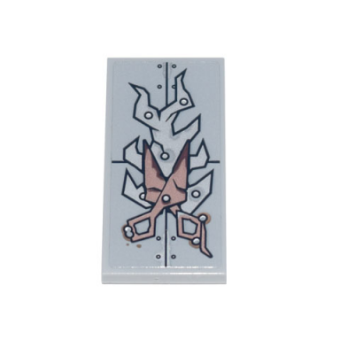 light bluish gray tile 2 x 4 with copper scissors silver metal plates seams and rivets pattern sticker - set 70840