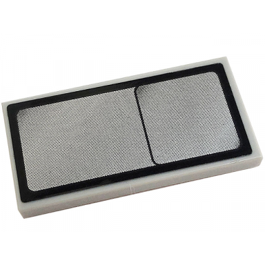 light bluish gray tile 2 x 4 with silver vehicle mirror with black border pattern sticker - set 42128