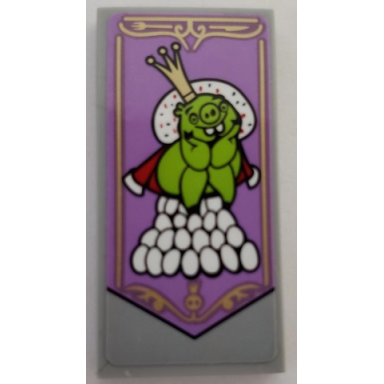 light bluish gray tile 2 x 4 with angry birds leonard crown and eggs pattern model left side sticker - set 75826
