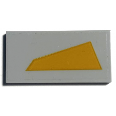 light bluish gray tile 2 x 4 with bright light orange trapezoid pattern model left side sticker - set 75309