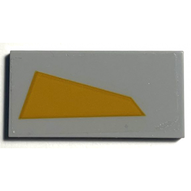 light bluish gray tile 2 x 4 with bright light orange trapezoid pattern model right side sticker - set 75309