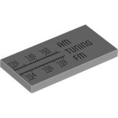 light bluish gray tile 2 x 4 with black am tuning fm and radio frequencies pattern