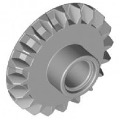 light bluish gray technic gear 20 tooth bevel with pin hole