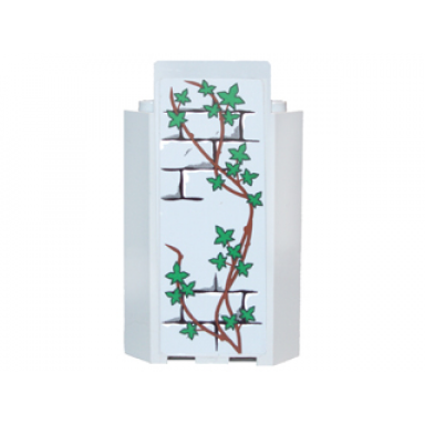 light bluish gray panel 3 x 3 x 6 corner wall without bottom indentations with bricks pattern and ivy trunks with 21 leaves pattern sticker - set 7946