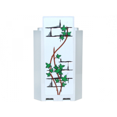 light bluish gray panel 3 x 3 x 6 corner wall without bottom indentations with bricks pattern and ivy trunks with 15 leaves pattern sticker - set 7946