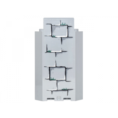 light bluish gray panel 3 x 3 x 6 corner wall without bottom indentations with bricks with dark green moss pointing up pattern 1 sticker - set 4738