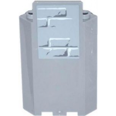 light bluish gray panel 3 x 3 x 6 corner wall without bottom indentations with top bricks pattern sticker - set 70404