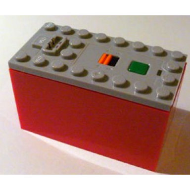 light bluish gray electric 9v battery box power functions non-rechargeable with red bottom