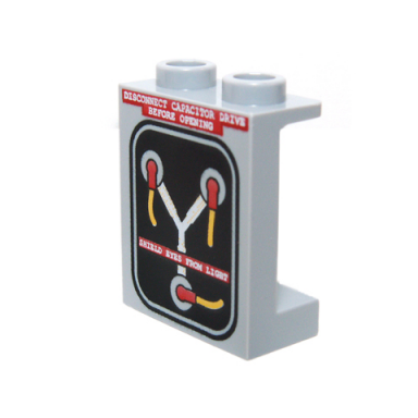 light bluish gray panel 1 x 2 x 2 with side supports - hollow studs with disconnect capacitor drive before opening shield eyes from light pattern second version