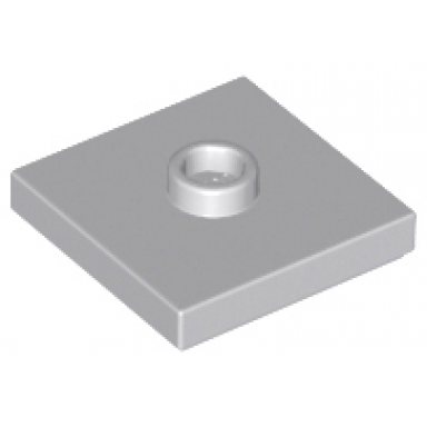 light bluish gray plate modified 2 x 2 with groove and 1 stud in center jumper