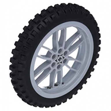 light bluish gray wheel 75mm d x 17mm motorcycle with black tire 100.6mm d motorcycle 88517 11957