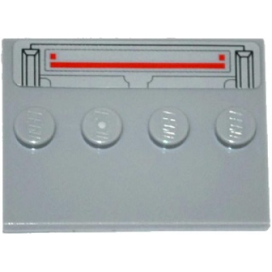 light bluish gray tile modified 3 x 4 with 4 studs in center with sw tie advanced prototype pattern sticker - set 75082