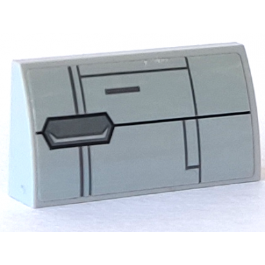 light bluish gray slope curved 2 x 4 x 2 3 with bottom tubes with sw resistance transport pod hull plates pattern sticker - set 75176