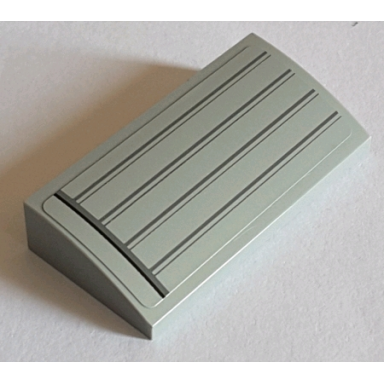 light bluish gray slope curved 2 x 4 x 2 3 with bottom tubes with dark bluish gray lines and black line on left side pattern sticker - set 75060