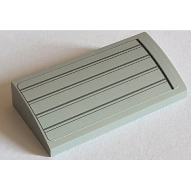 light bluish gray slope curved 2 x 4 x 2 3 with bottom tubes with dark bluish gray lines and black line on right side pattern sticker - set 75060