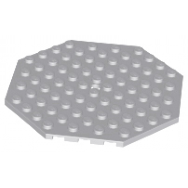light bluish gray plate modified 10 x 10 octagonal with hole