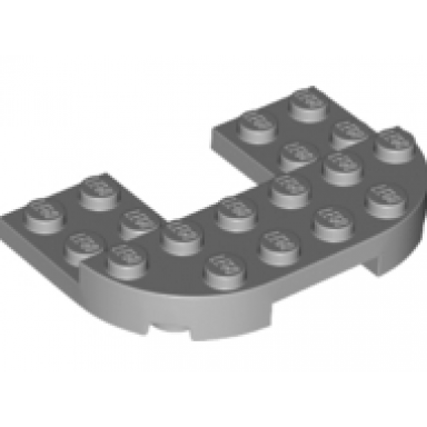 light bluish gray plate round 4 x 6 x 2 3 raised 2 x 6 and 2 x 2 cutout