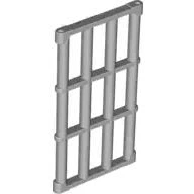 light bluish gray bar 1 x 4 x 6 grille with end protrusions