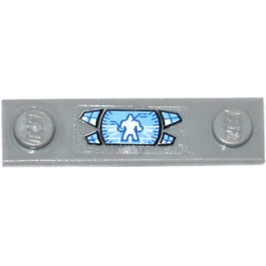 light bluish gray plate modified 1 x 4 with 2 studs without groove with white gorilla silhouette on screen pattern sticker - set 76026
