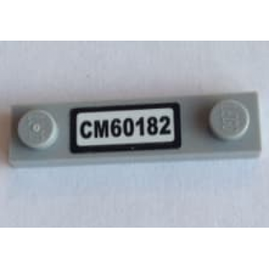light bluish gray plate modified 1 x 4 with 2 studs without groove with cm60182 pattern sticker - set 60182