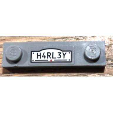light bluish gray plate modified 1 x 4 with 2 studs without groove with h4rl3y pattern sticker - set 70921