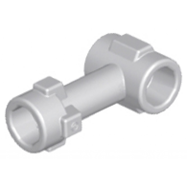 light bluish gray bar 1l with top stud and 2 side studs connector perpendicular