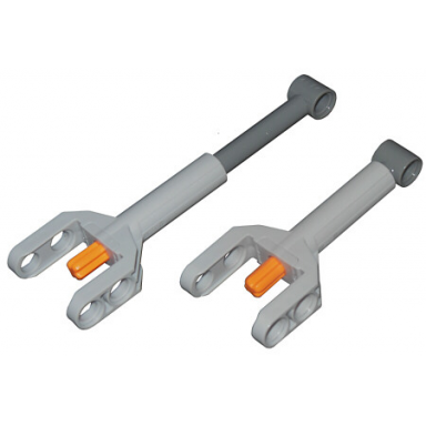 light bluish gray technic linear actuator mini with dark bluish gray head and orange axle