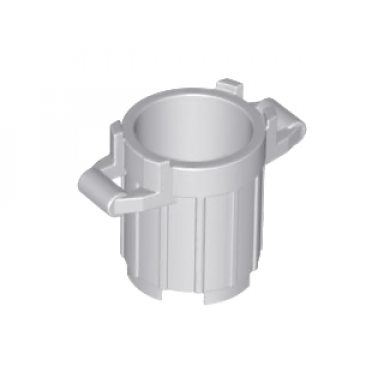 light bluish gray container trash can with 4 cover holders