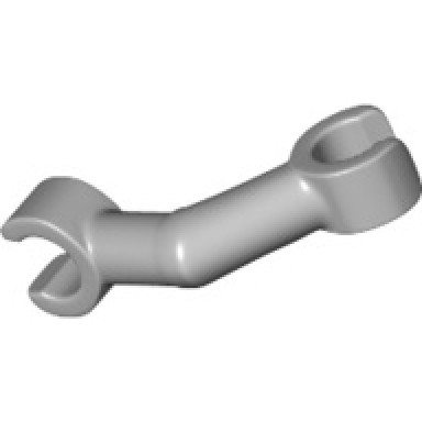light bluish gray arm skeleton bent with clips at 90 degrees vertical grip
