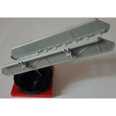 light bluish gray duplo ladder fire telescoping lower section on black turntable with red turntable 4 x 4 base