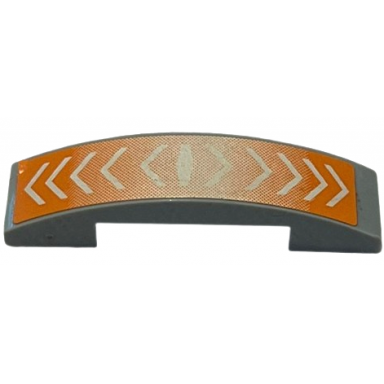 light bluish gray slope curved 4 x 1 x 2 3 double with white arrows on orange background pattern sticker - set 6868