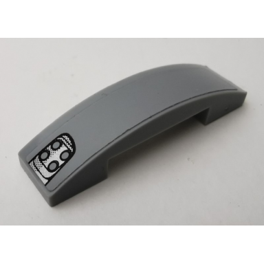 light bluish gray slope curved 4 x 1 x 2 3 double with headlight pattern model right side sticker - set 75910