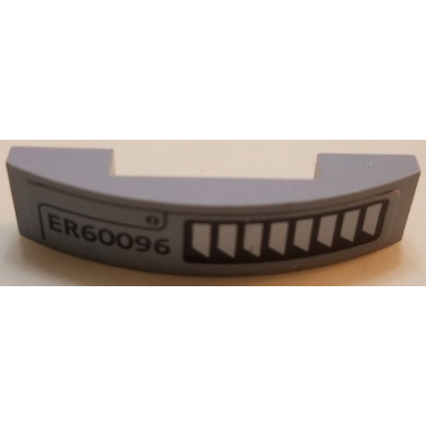 light bluish gray slope curved 4 x 1 x 2 3 double with er60096 and air vents pattern model left side sticker - set 60096