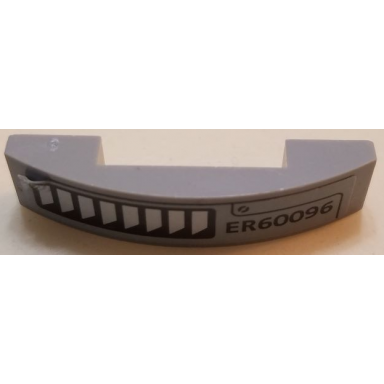 light bluish gray slope curved 4 x 1 x 2 3 double with er60096 and air vents pattern model right side sticker - set 60096