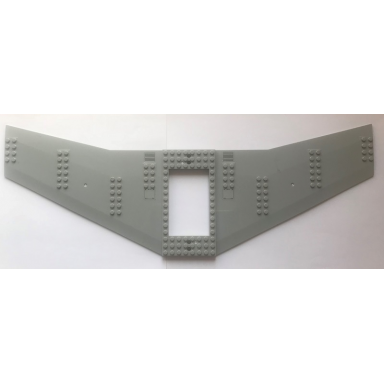 light bluish gray wing plate 20 x 56 x 2 3 with 6 x 10 cutout and 4 holes with hatches and vents pattern stickers - set 60022