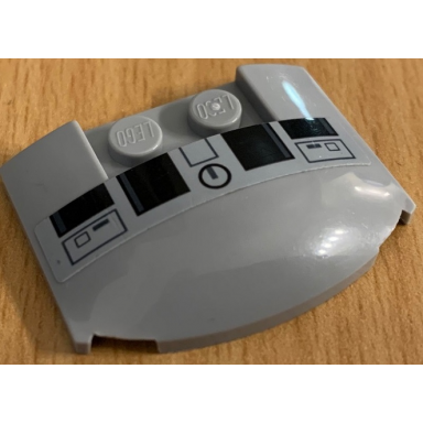 light bluish gray wedge 3 x 4 x 2 3 triple curved with sw black panes and hull plates pattern sticker - set 75154