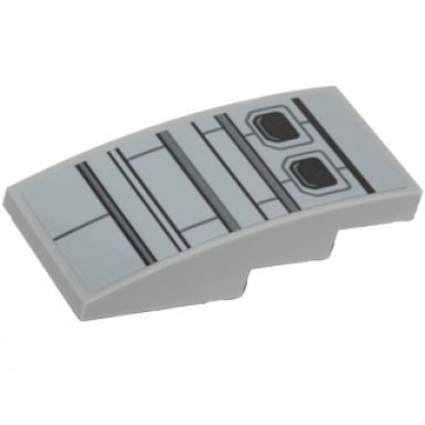 light bluish gray slope curved 4 x 2 with sw resistance transport pod hull plates pattern sticker - set 75176