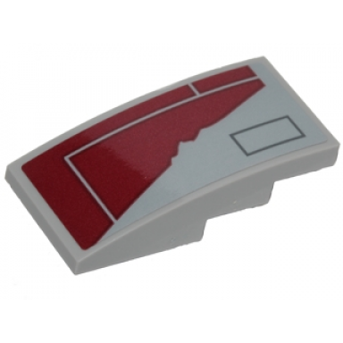 light bluish gray slope curved 4 x 2 with sw resistance transport pod hull plates and red worn patch pattern sticker - set 75176