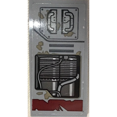 light bluish gray slope curved 4 x 2 with sw hoses and vent pattern 1 sticker - set 75202