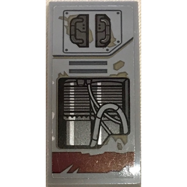 light bluish gray slope curved 4 x 2 with sw hoses and vent pattern 2 sticker - set 75202