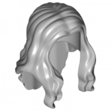 light bluish gray minifigure hair long wavy with center part