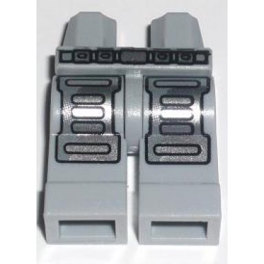 light bluish gray hips and legs with belt and silver armor pattern