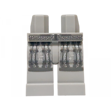 light bluish gray hips and legs with robe ends silver light bluish gray and dark bluish gray hems and trim pattern