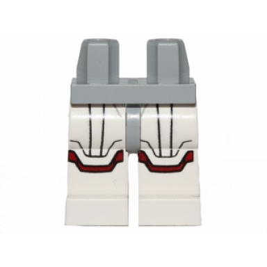 light bluish gray hips and white legs with sw jek-14 armor with dark red markings pattern