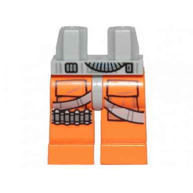 light bluish gray hips and orange legs with sw pilot pockets 4 bullets light bluish gray belts hose pattern