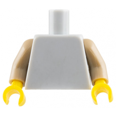 light bluish gray torso plain dark tan arms yellow hands