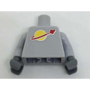 light bluish gray torso space classic moon logo high on torso pattern inside with ribs second reissue light bluish gray arms dark bluish gray hands