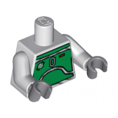 light bluish gray torso sw mandalorian armor plates green pattern boba fett light bluish gray arms dark bluish gray hands