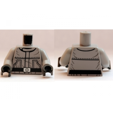 light bluish gray torso sw wrinkly jumpsuit with pockets black belt and silver buckle pattern light bluish gray arms black hands